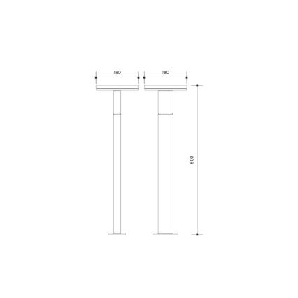 Светодиодная уличная лампа с датчиком BARI LED/10W/230V 4000K 60 см IP54 антрацит