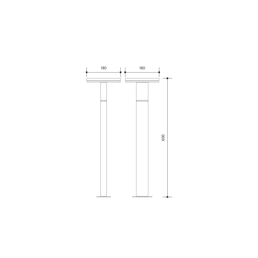 Светодиодная уличная лампа с датчиком BARI LED/10W/230V 4000K 60 см IP54 антрацит
