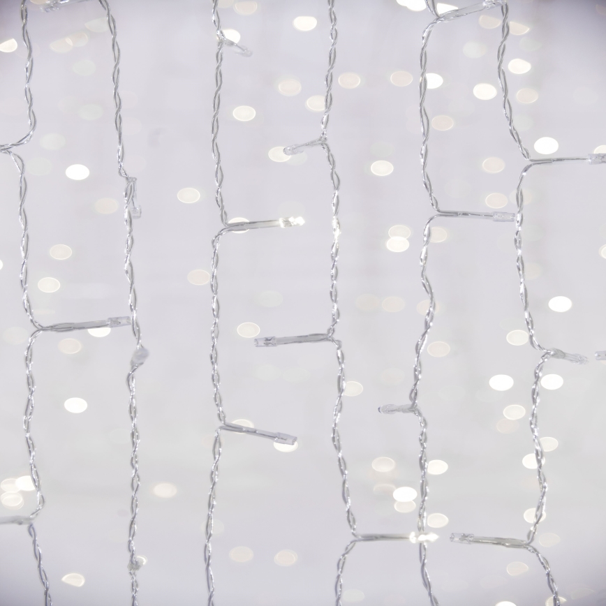 Светодиодная уличная рождественская гирлянда-водопад CURTAIN 480xLED/8,4W/230V 3x3 м IP44 холодный белый