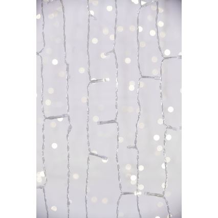 Светодиодная уличная рождественская гирлянда-водопад CURTAIN 480xLED/8,4W/230V 3x3 м IP44 холодный белый