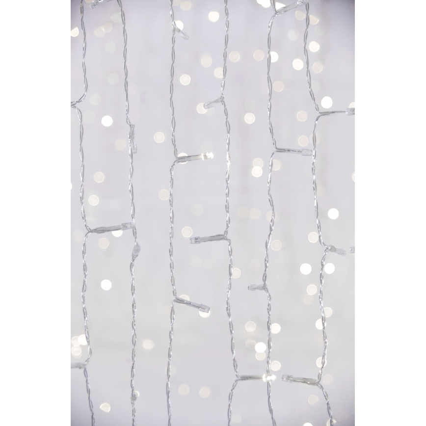 Светодиодная уличная рождественская гирлянда-водопад CURTAIN 480xLED/8,4W/230V 3x3 м IP44 холодный белый