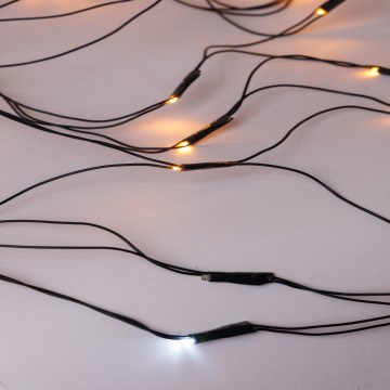 Светодиодная уличная рождественская гирлянда-водопад NET 240xLED/7,2W/230V 1,5x2 м IP44 теплый белый