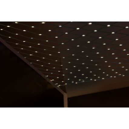Светодиодная уличная рождественская гирлянда-водопад NET 240xLED/7,2W/230V 1,5x2 м IP44 теплый белый