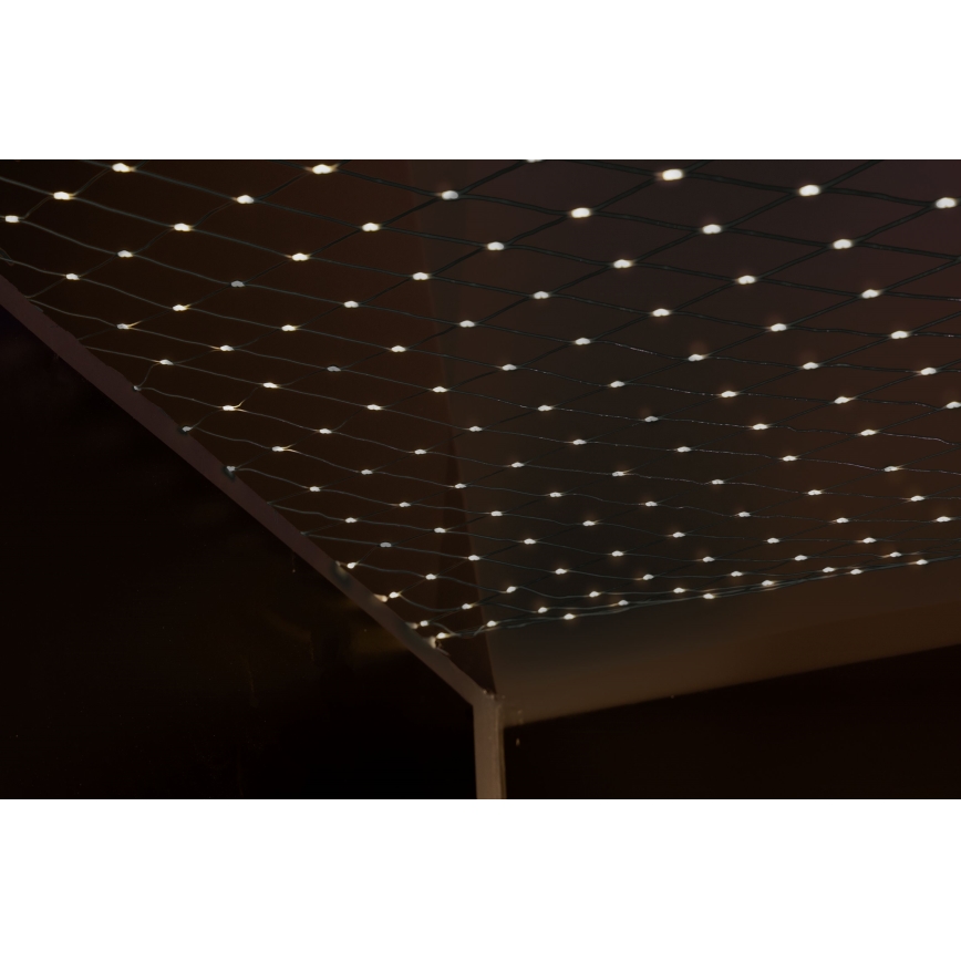 Светодиодная уличная рождественская гирлянда-водопад NET 240xLED/7,2W/230V 1,5x2 м IP44 теплый белый