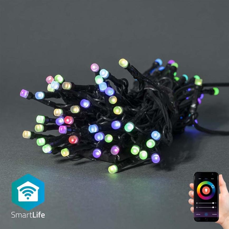 Светодиодная уличная рождественская RGB-гирлянда 42xLED/8 функций 8 м IP65 Wi-Fi Tuya