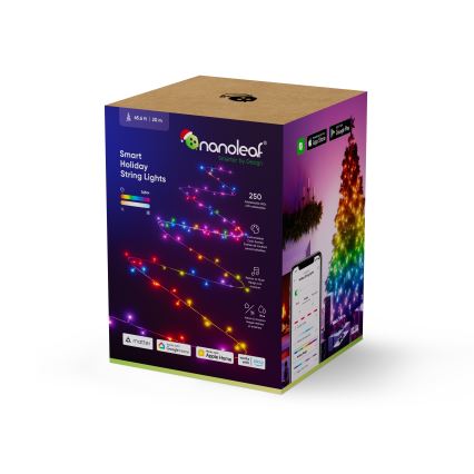Nanoleaf - Светодиодная уличная рождественская RGBW-гирлянда ESSENTIALS 250xLED 2x10 м 2700-6500K Wi-Fi IP44