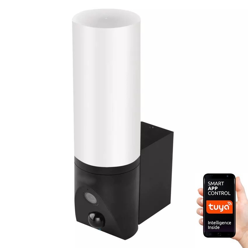 Светодиодная умная уличная камера со светильником GoSmart LED/12W/230V 3200K IP65 Wi-Fi Tuya черный