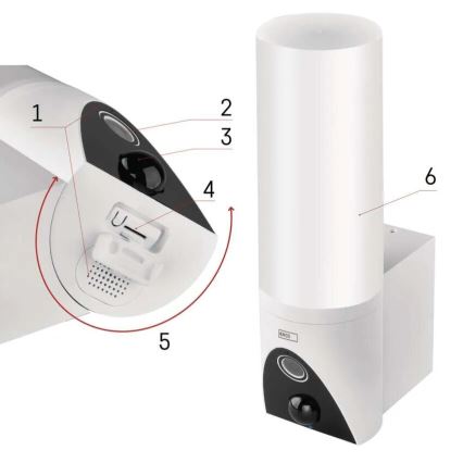 Светодиодная умная уличная камера со светильником GoSmart LED/12W/230V IP65 Wi-Fi Tuya белый