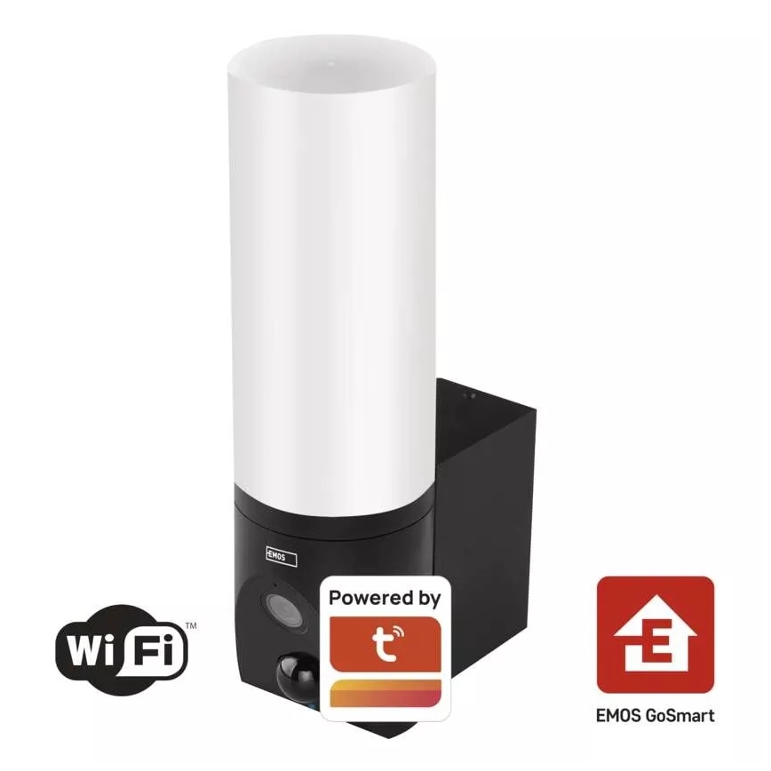 Светодиодная умная уличная камера со светильником GoSmart LED/12W/230V 3200K IP65 Wi-Fi Tuya черный