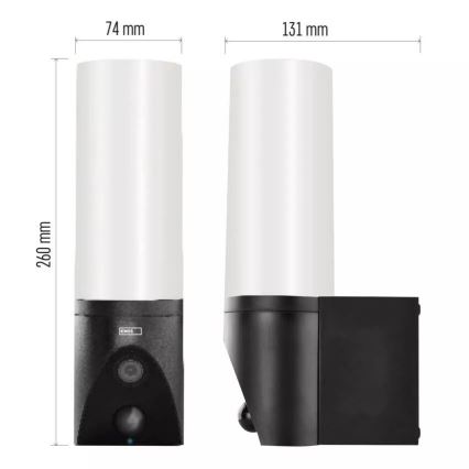 Светодиодная умная уличная камера со светильником GoSmart LED/12W/230V 3200K IP65 Wi-Fi Tuya черный