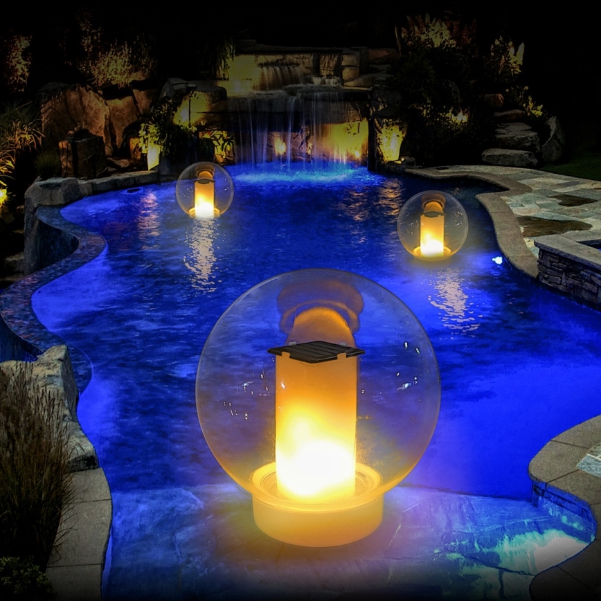 Светодиодная водонепроницаемая лампа на солнечной батарее LED/900mAh IP68 белый