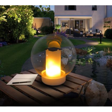 Светодиодная водонепроницаемая лампа на солнечной батарее LED/900mAh IP68 белый