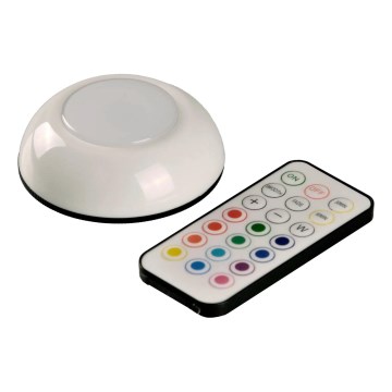 Светодиодное мебельное RGBW-освещение с регулированием яркости LED/0,5W/4,5V 3xAAA белый + дистанционное управление