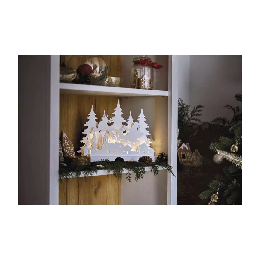 Светодиодное рождественское украшение LED/2xAA деревня