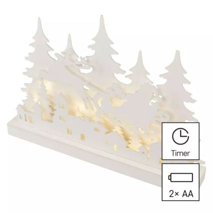 Светодиодное рождественское украшение LED/2xAA деревня