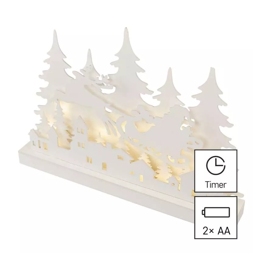 Светодиодное рождественское украшение LED/2xAA деревня