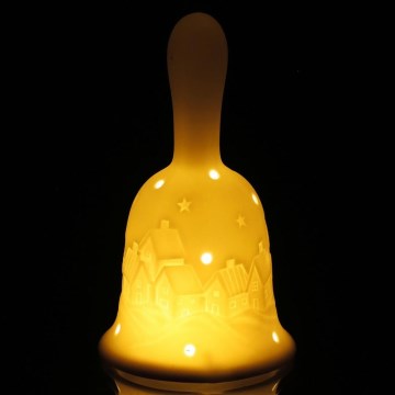 Светодиодное рождественское украшение LED/2xLR44/теплый белый колокольчик