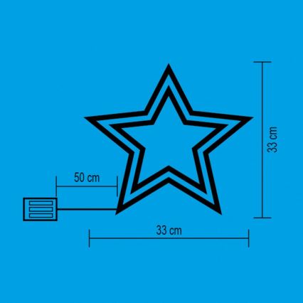Светодиодное рождественское украшение на окно 35xLED/3xAA теплый белый
