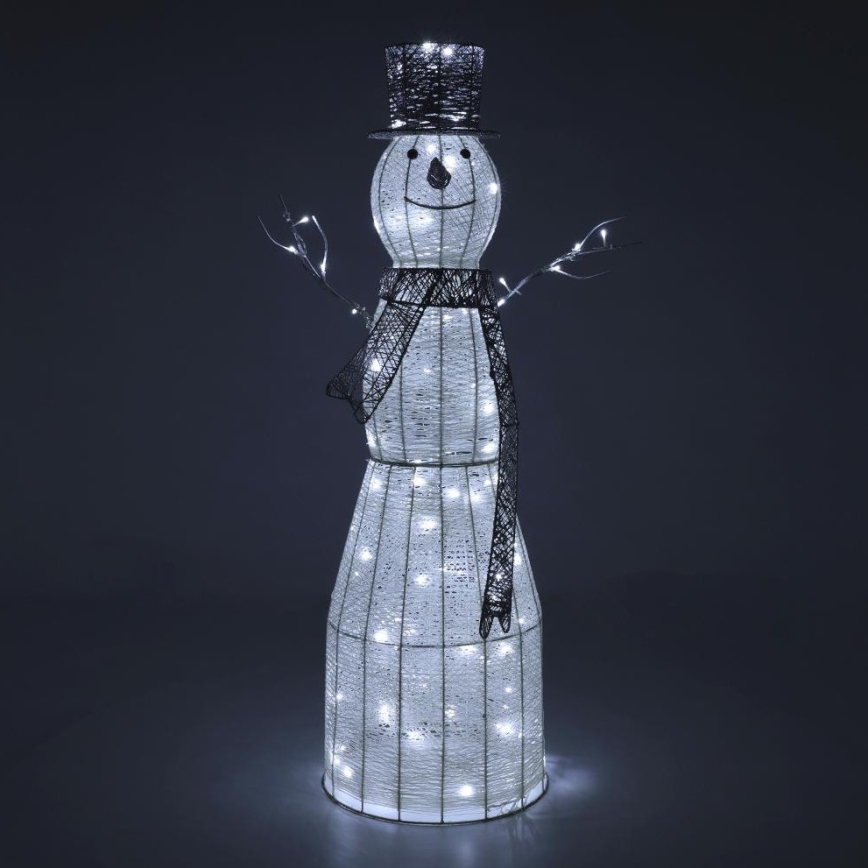 Светодиодное уличное рождественское украшение LED/3,6W/230V/холодный белый 124 см IP44 снеговик