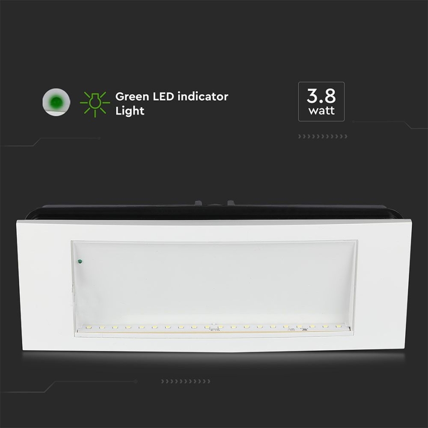 Светодиодный аварийный светильник EMERGENCY EXIT SAMSUNG CHIP LED/3,8W/230V 6000K