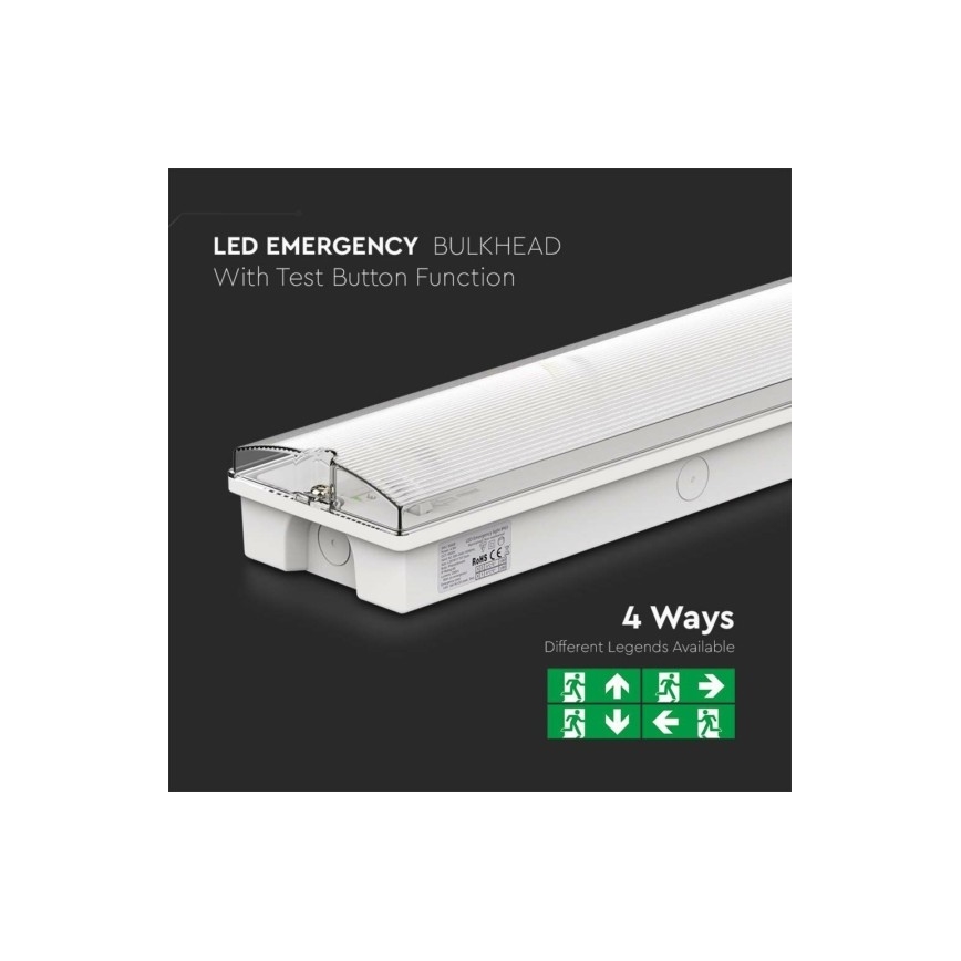 Светодиодный аварийный светильник EMERGENCY EXIT LED/3W/230V 6400K IP65