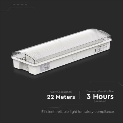 Светодиодный аварийный светильник EMERGENCY EXIT LED/3W/230V 6400K IP65
