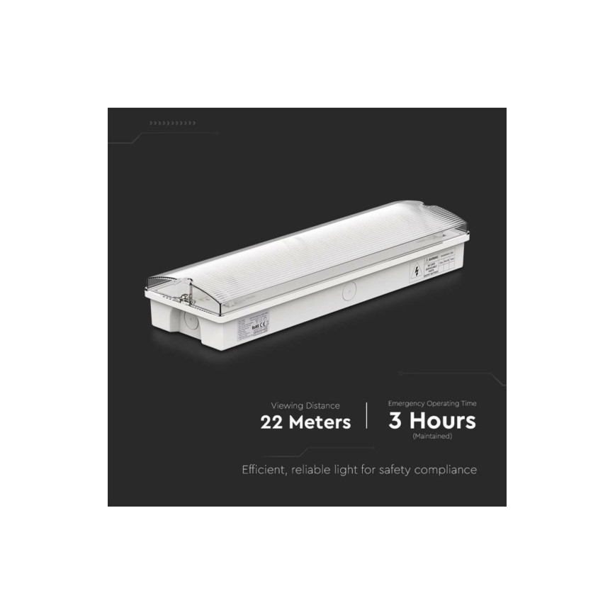 Светодиодный аварийный светильник EMERGENCY EXIT LED/3W/230V 6400K IP65