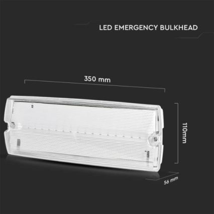 Светодиодный аварийный светильник EMERGENCY EXIT LED/3W/230V 6400K IP65