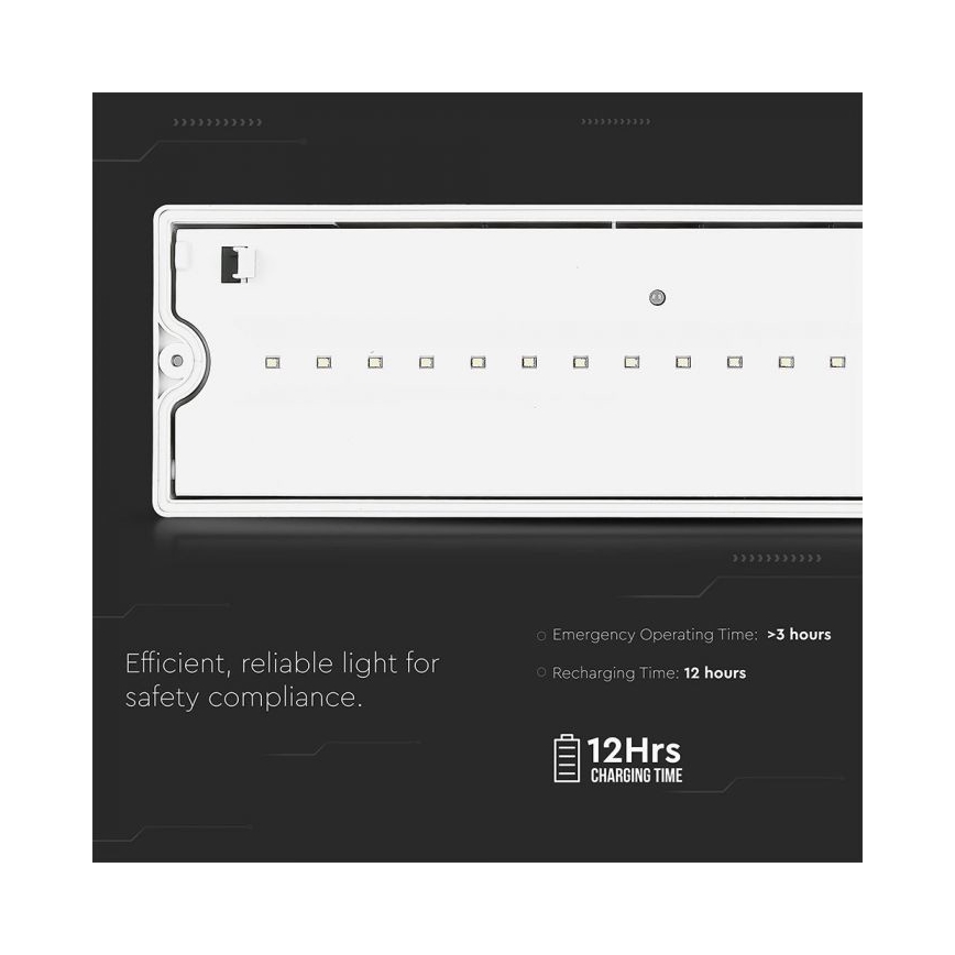 Светодиодный аварийный светильник EMERGENCY EXIT LED/3W/230V IP65 6000K 1200mAh