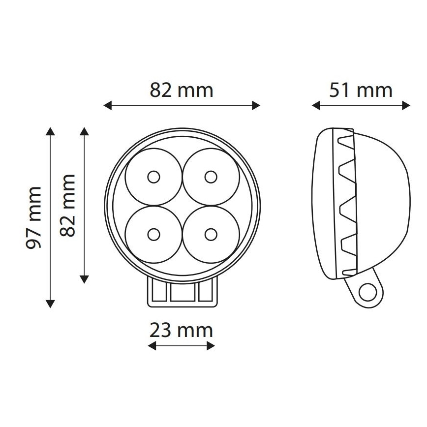 Светодиодный автомобильный прожектор EPISTAR LED/12W/10-30V IP67 6000K
