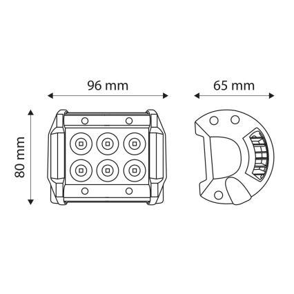Светодиодный автомобильный прожектор EPISTAR LED/18W/10-30V IP67 6000K