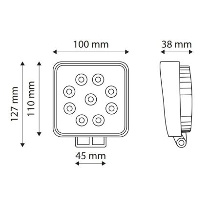 Светодиодный автомобильный прожектор EPISTAR LED/27W/10-30V IP67 6000K