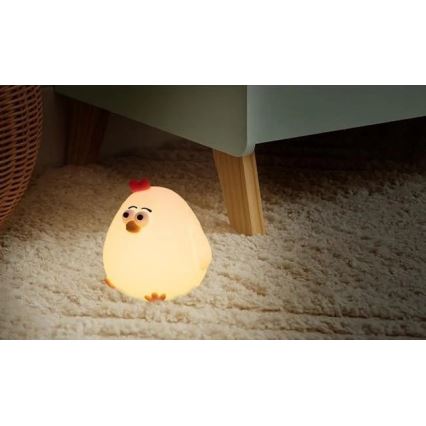 Светодиодный аккумуляторный детский ночник с регулированием яркости LED/1W/5V 3000K 800 mAh цыпленок