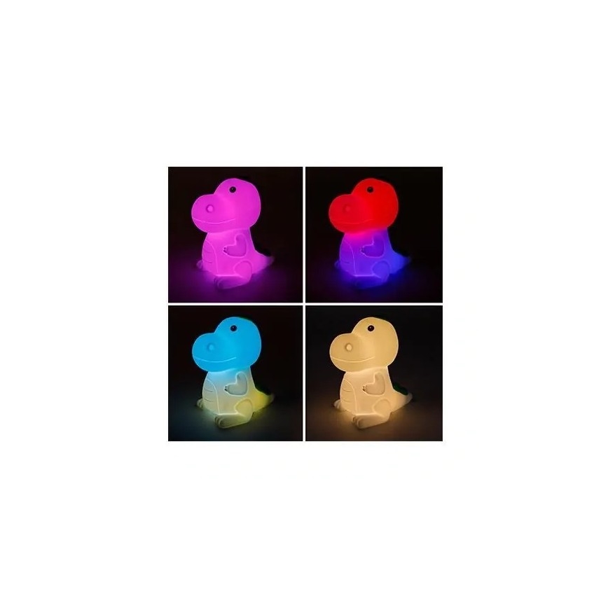 Светодиодный аккумуляторный детский RGB-ночник с регулированием яркости LED/2,5W/5V 3000K 1200 mAh динозавр