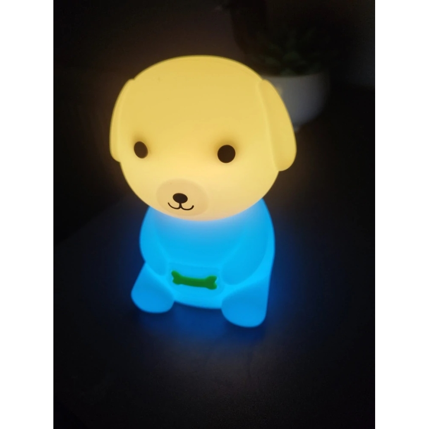 Светодиодный аккумуляторный детский RGB-ночник с регулированием яркости LED/2,5W/5V 3000K 1200 mAh собака