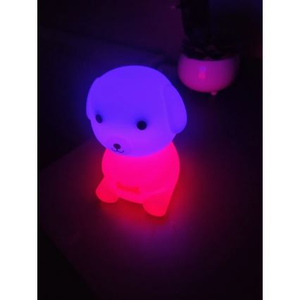 Светодиодный аккумуляторный детский RGB-ночник с регулированием яркости LED/2,5W/5V 3000K 1200 mAh собака
