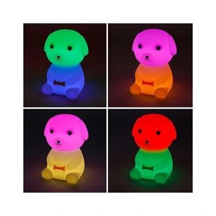 Светодиодный аккумуляторный детский RGB-ночник с регулированием яркости LED/2,5W/5V 3000K 1200 mAh собака