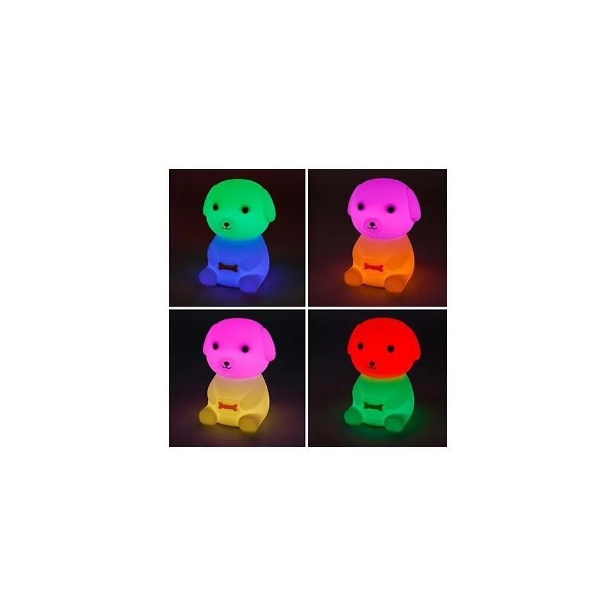 Светодиодный аккумуляторный детский RGB-ночник с регулированием яркости LED/2,5W/5V 3000K 1200 mAh собака