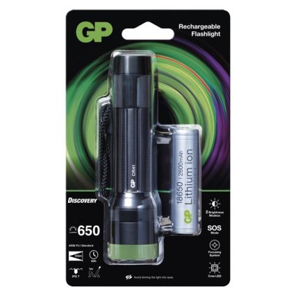 Светодиодный аккумуляторный фонарь GP DISCOVERY CR41 LED/Li-lon 3,7V IPX7