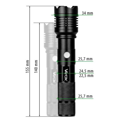 Светодиодный аккумуляторный фонарь LED/10W/5V IPX4 800 блестящий 1200 mAh