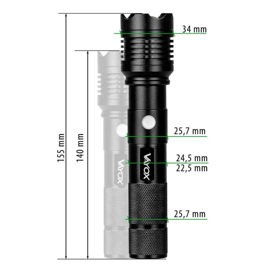 Светодиодный аккумуляторный фонарь LED/10W/5V IPX4 800 блестящий 1200 mAh