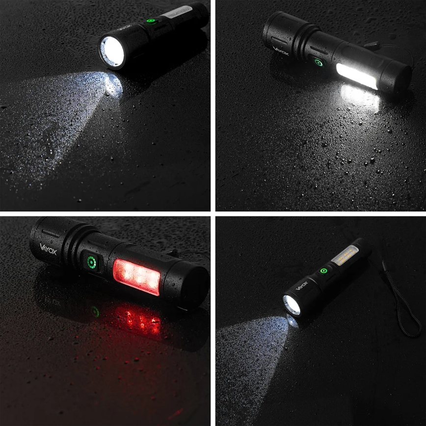 Светодиодный регулируемый по яркости аккумуляторный фонарь с красным светом LED/5W/5V IPX4 260 лм 2000 мАч