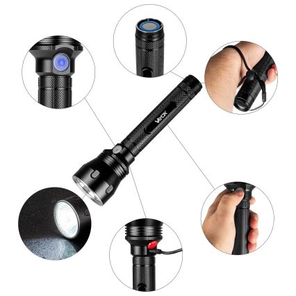 Светодиодный аккумуляторный фонарь с регулированием яркости LED/20W/5V IPX5 1570 блестящий 8400 mAh