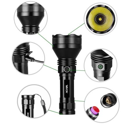 Светодиодный аккумуляторный фонарь с регулированием яркости LED/20W/5V IPX5 1900 блестящий 5000 mAh