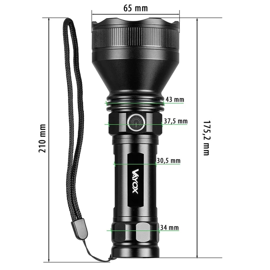 Светодиодный аккумуляторный фонарь с регулированием яркости LED/20W/5V IPX5 1900 блестящий 5000 mAh