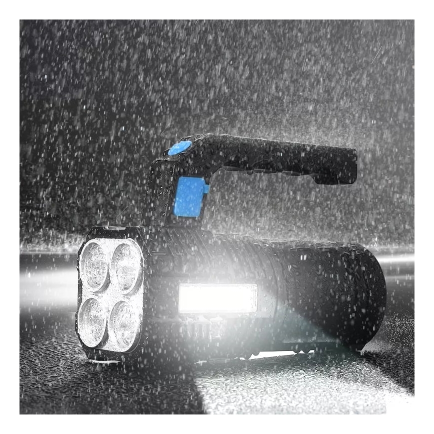 Светодиодный аккумуляторный фонарь с регулированием яркости LED/5V IPX4 250 блестящий 1200 mAh