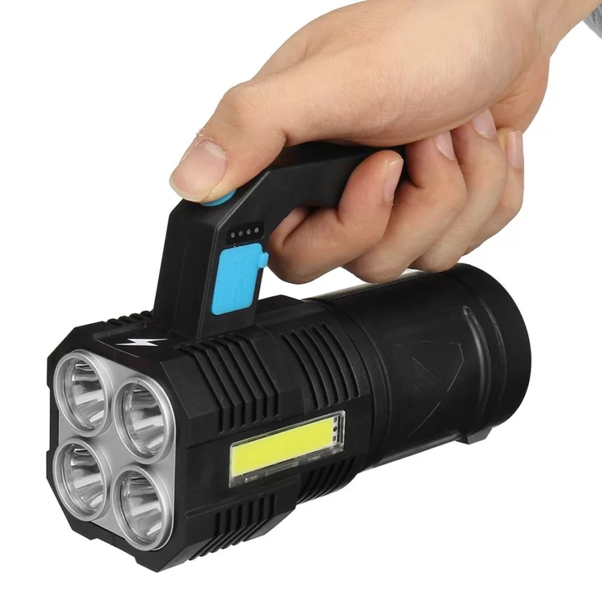 Светодиодный аккумуляторный фонарь с регулированием яркости LED/5V IPX4 250 блестящий 1200 mAh