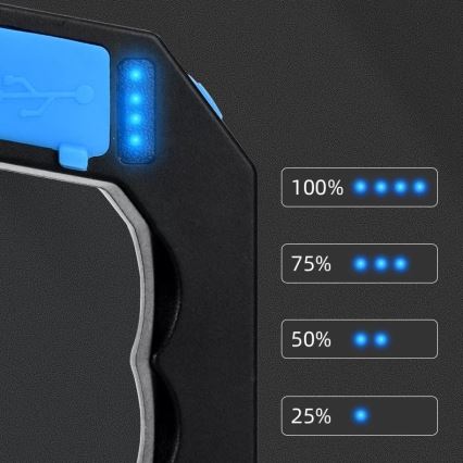 Светодиодный аккумуляторный фонарь с регулированием яркости LED/5V IPX4 250 блестящий 1200 mAh