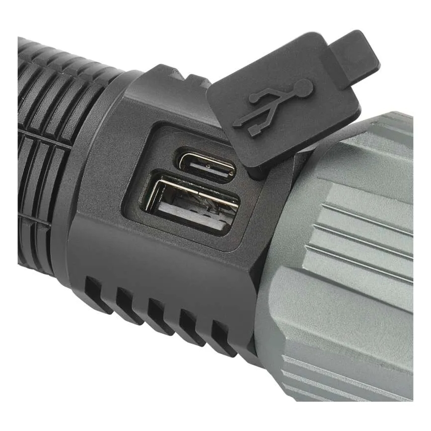 Светодиодный аккумуляторный металлический фонарь LED/5V 3000 блестящий 5000 mAh IP43