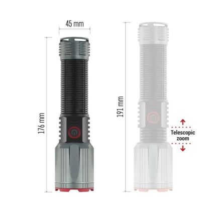 Светодиодный аккумуляторный металлический фонарь LED/5V 3000 блестящий 5000 mAh IP43